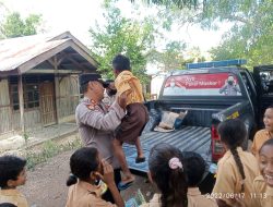 Sukseskan Vaksinasi Massal, Kapolsek Miomaffo Door to Door Jemput Siswa SD