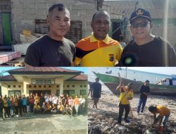 Polisi, Tentara dan Nakes Bhakti Sosial Bersihkan Sampah di Pantai Sulamu dan Kampung Bajo