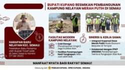Wujud Perhatian Pesisir, Bupati Kupang Yosef Lede Letakkan Batu Pertama Pembangunan Kampung Nelayan Merah Putih di Semau